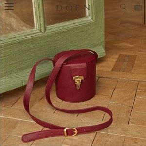 Doen sylvie dusty rouge red leather purse crossbody bag NEW
